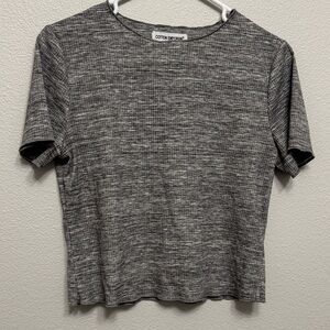 Cotton Emporium Charcoal Short Sleeve Top